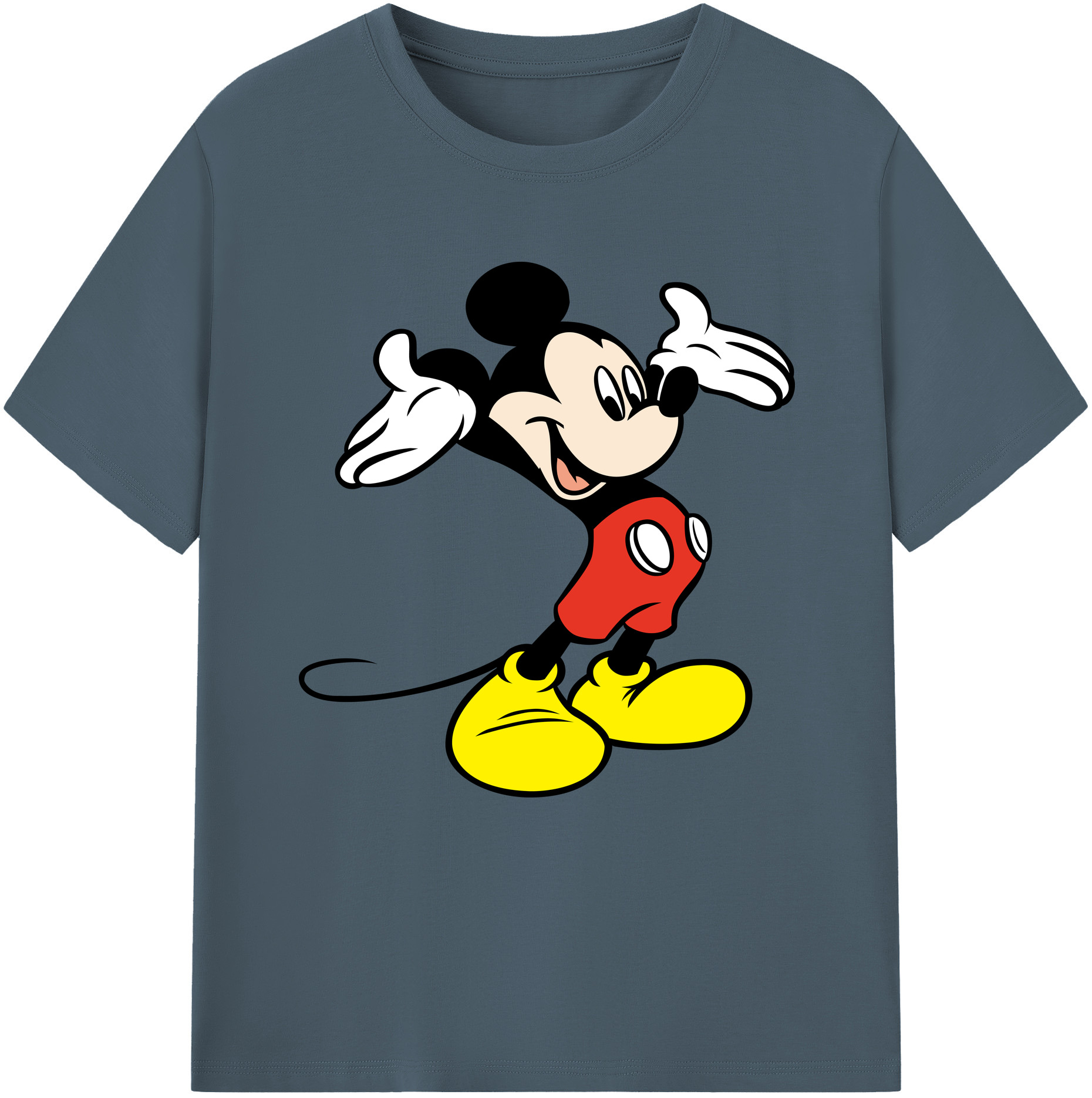 （画像用） ミッキーマウス Mickey Mouse 綿100％半袖Tシャツ（フロントプリント）